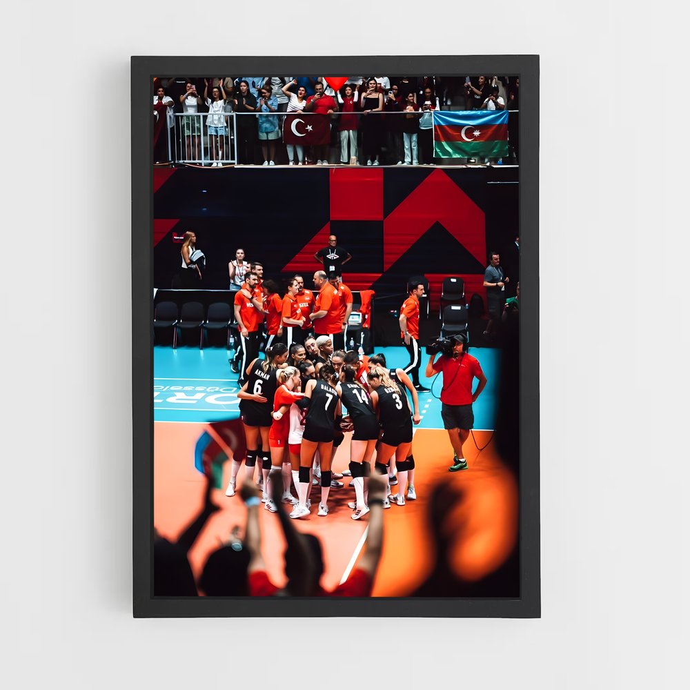 Poster Équipe de Volleyball en Action (vue 2)